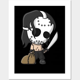 cute killer wearing a mask Posters and Art